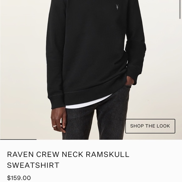 All Saints Classic Black Crewneck Sweater - Picture 3 of 3